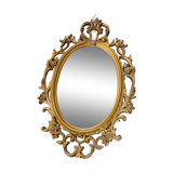 Golden oval mirror 83 x 54 cm