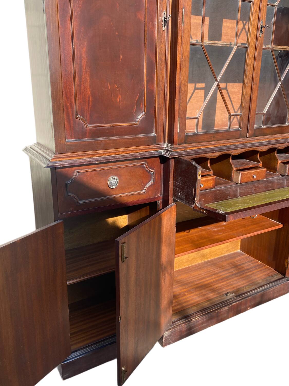 Victorian style mahogany secretary English library