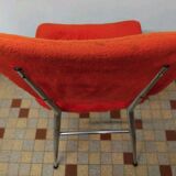 Lot de 4 anciennes chaises en tissus moumoute année 60 vintage