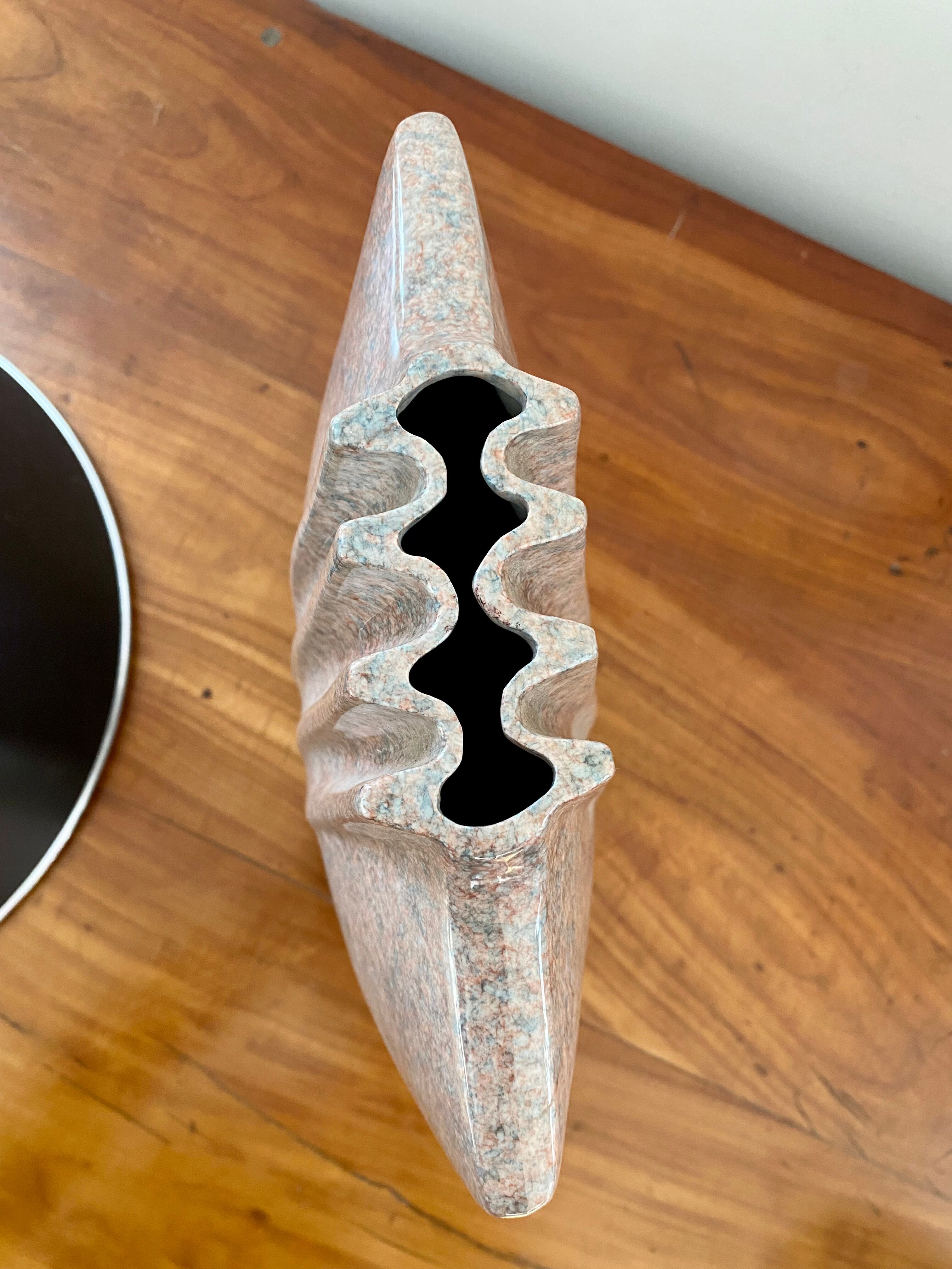 Virebent ceramic vase free form art deco