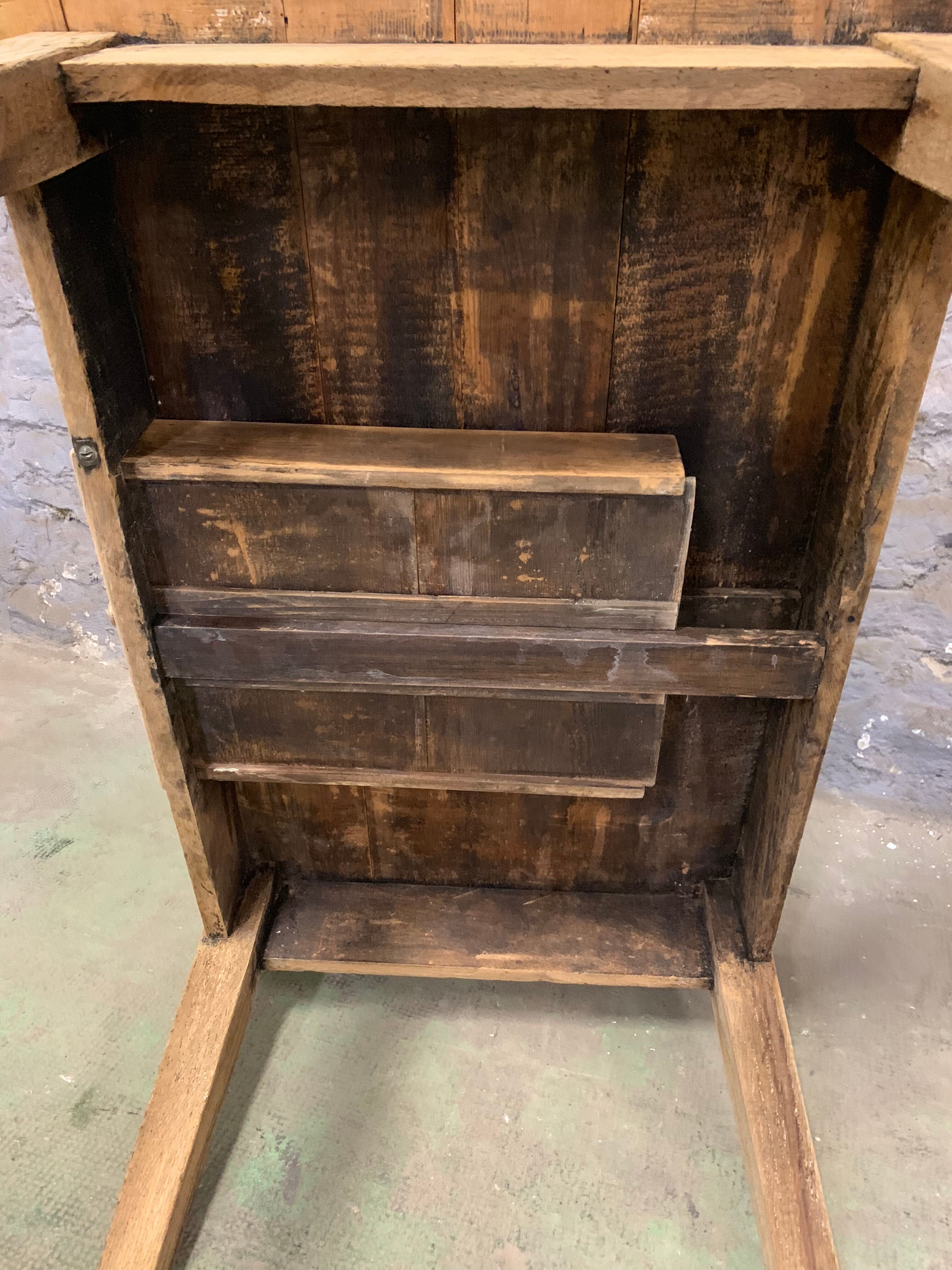 Low farm table in raw oak