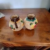 Vase Vallauris Massier with floral patterns,