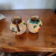 Vase Vallauris Massier with floral patterns,