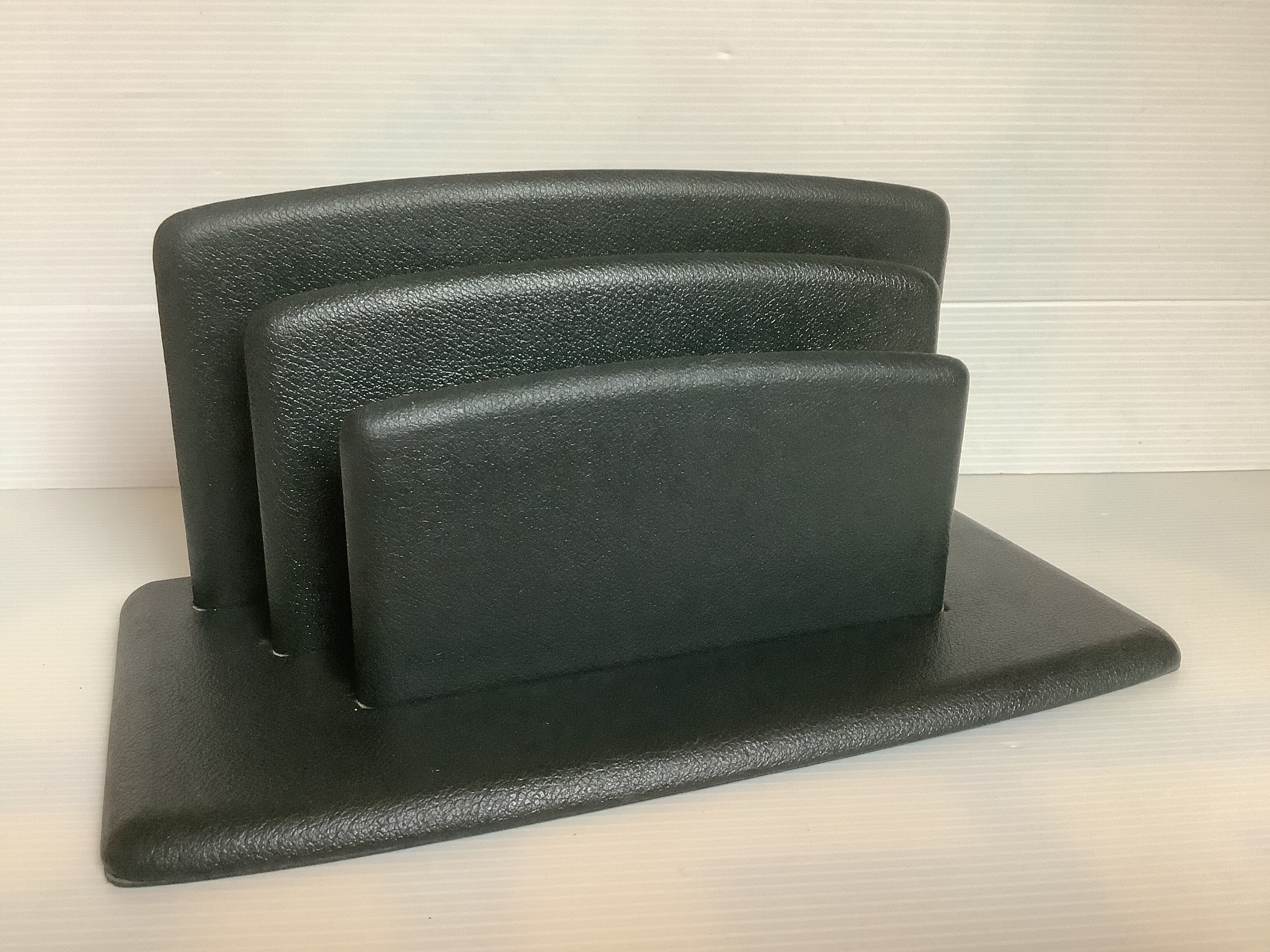 Mail rack letter holder green leather