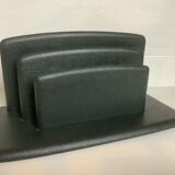 Mail rack letter holder green leather