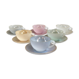 Service 6 coffee cups iridescent glass