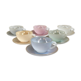 Service 6 coffee cups iridescent glass
