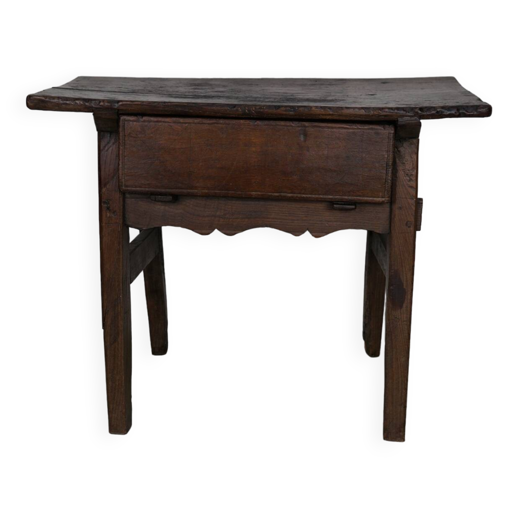 Antique Spanish Rustic Chestnut Side Table/Console, 18th Century