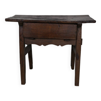 Antique Spanish Rustic Chestnut Side Table/Console, 18th Century