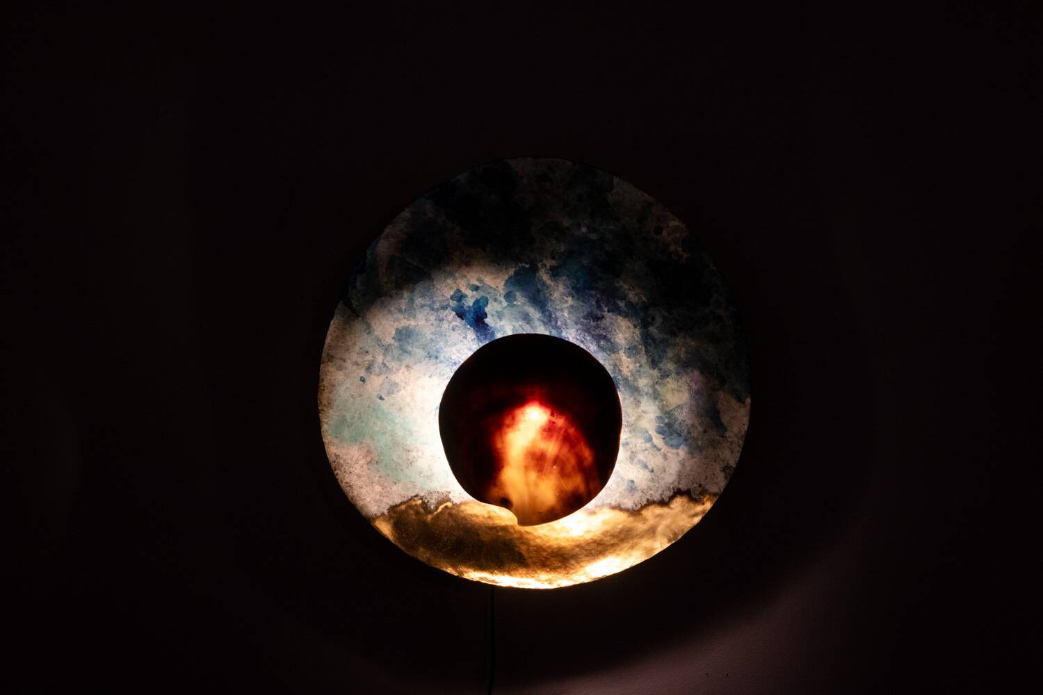 Pair of wall lights model "black mother-of-pearl". Contemporary work.