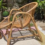 Pair of rattan armchairs