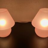 Paire de lampes champignon en verre