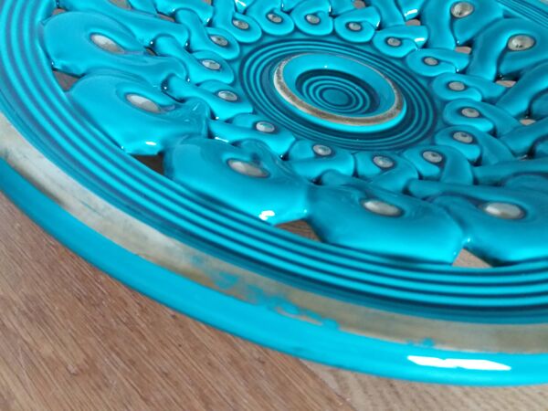 Coupe à fruits Verceram barbotine vert éméraude 37cm