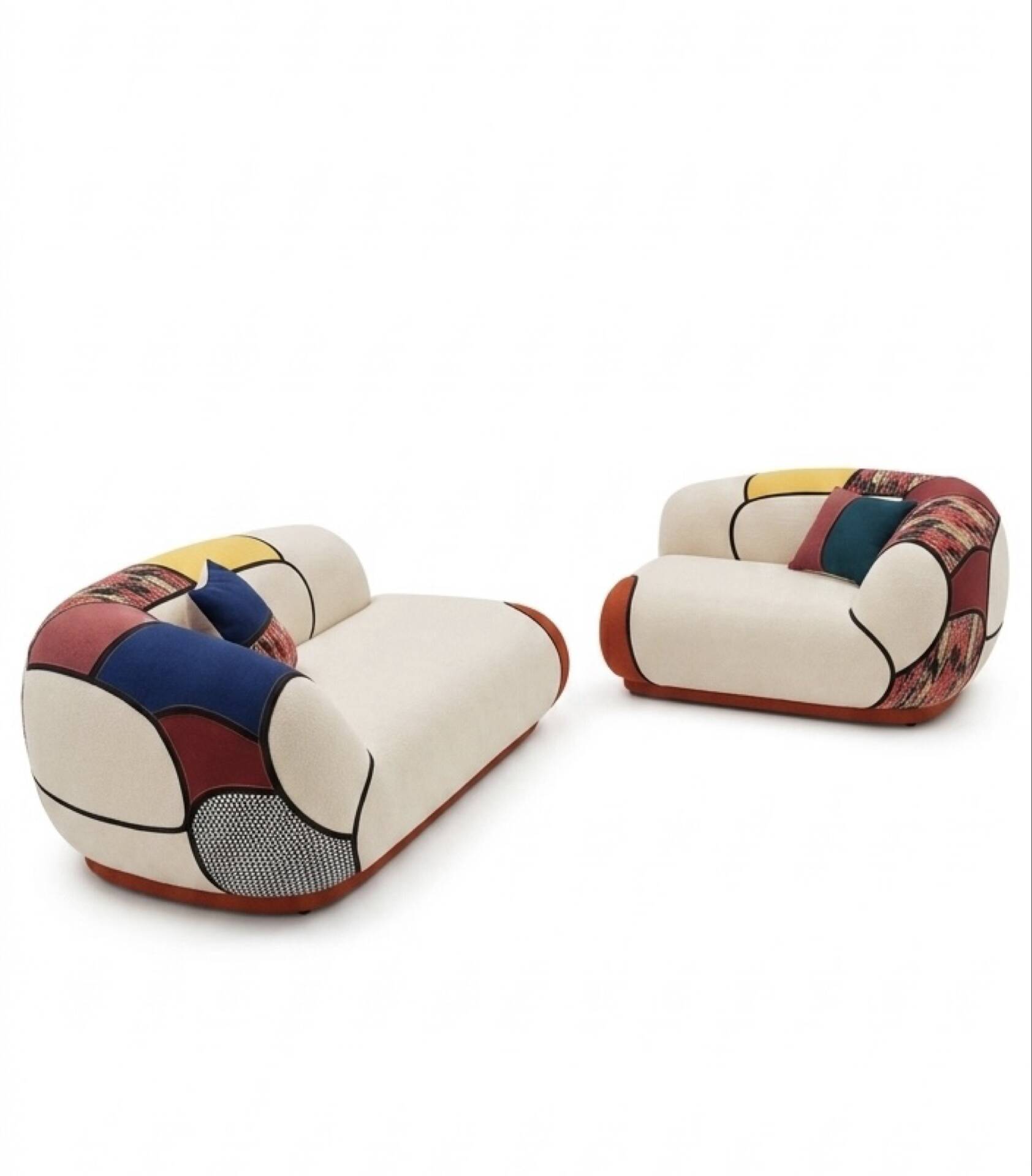 Modular 2-part sofa, vintage style