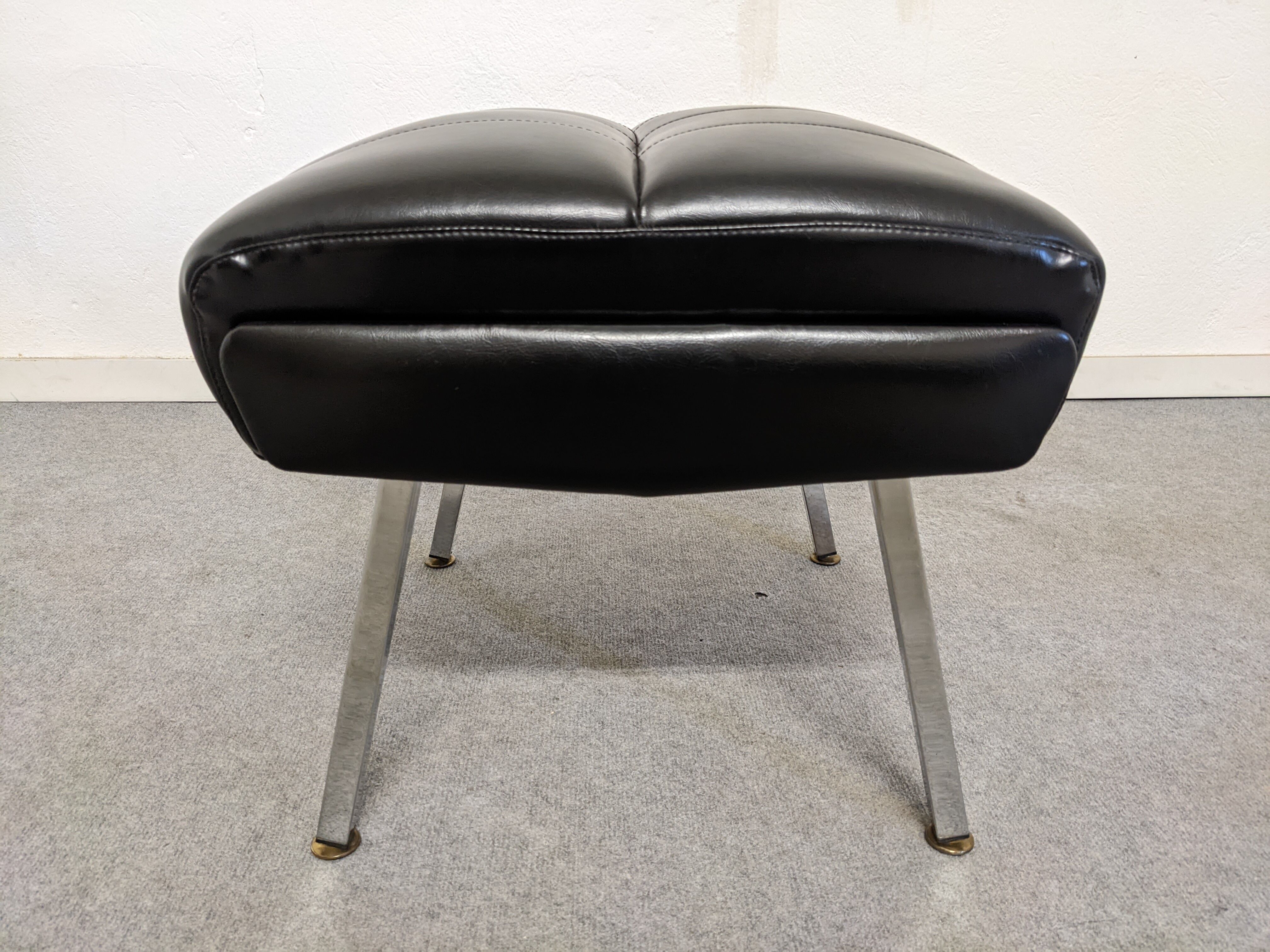 Leather Ottoman from the 50s/60s