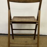 Vintage wooden and cane folding chair