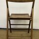Chaise pliante en bois et cannage vintage