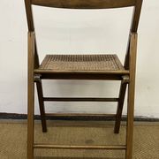 Vintage wooden and cane folding chair