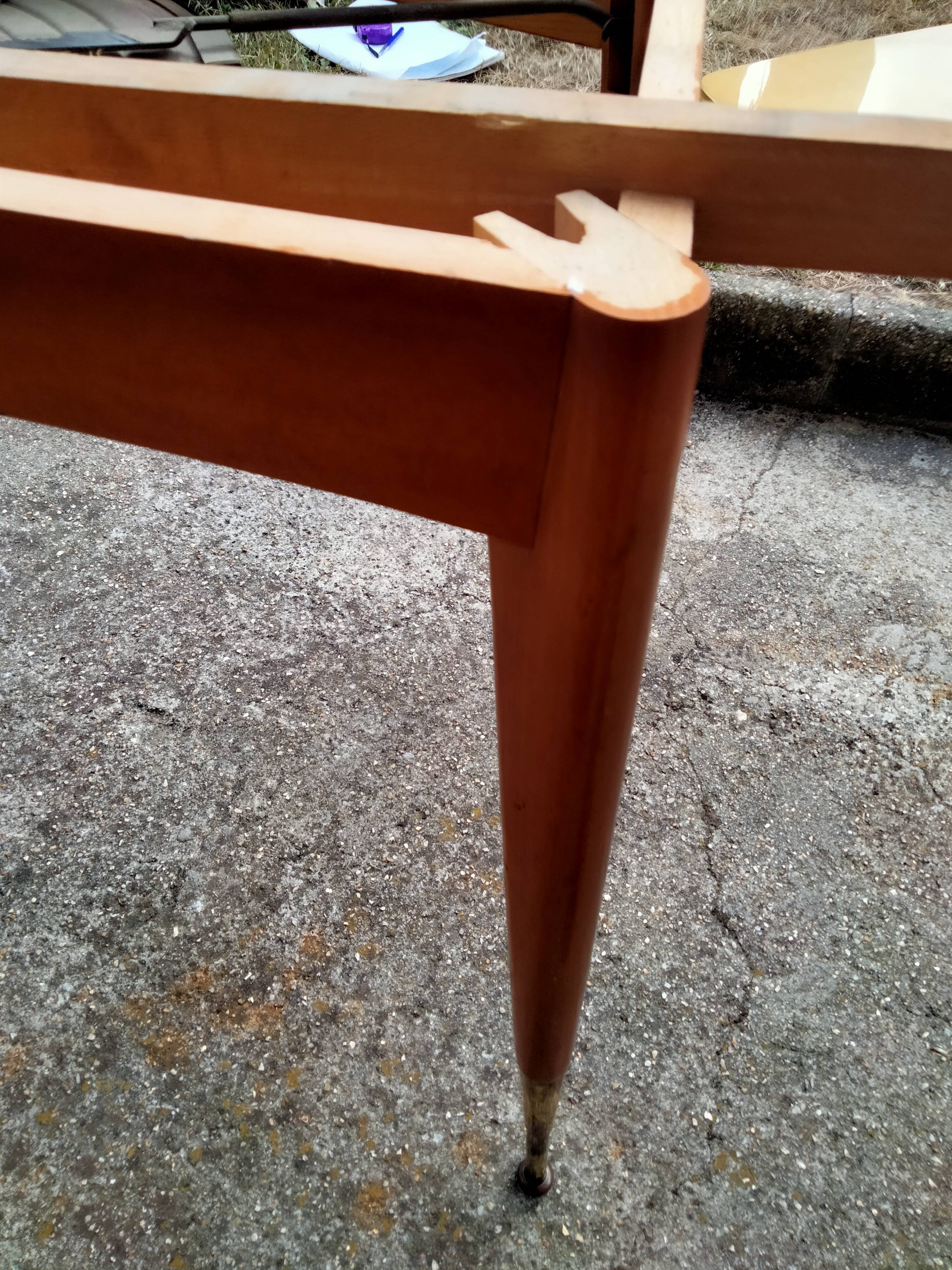 Extendable table with extensions old vintage compass legs design XXeme