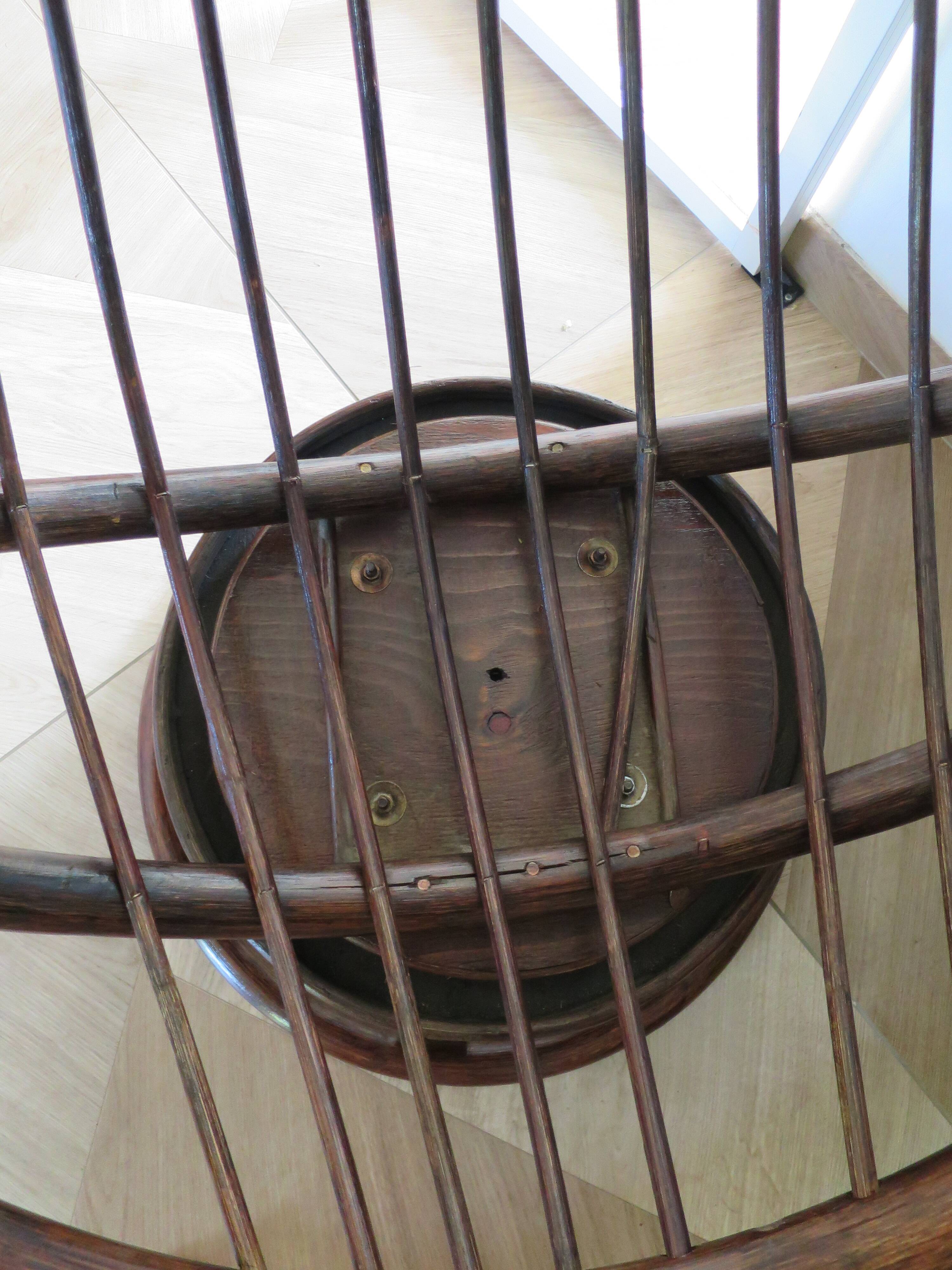 Vintage set of 2 swivel chairs in bamboo and rattan - Papasan shape