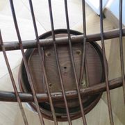 Vintage set of 2 swivel chairs in bamboo and rattan - Papasan shape