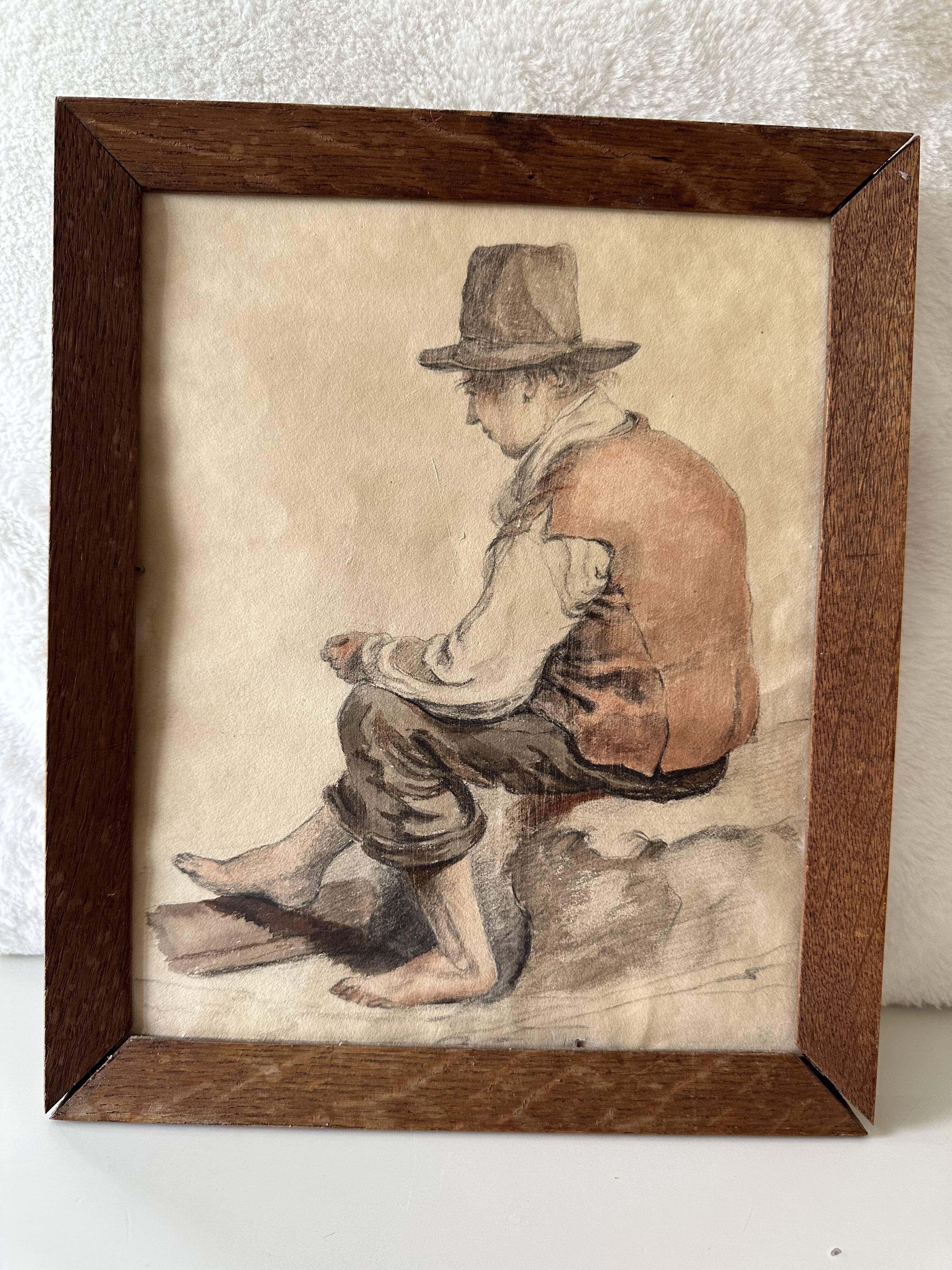 The barefoot boy, by J. Schotel 19th century