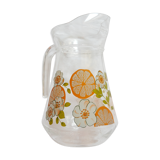 Carafe patterns flowers in glass -vintage
