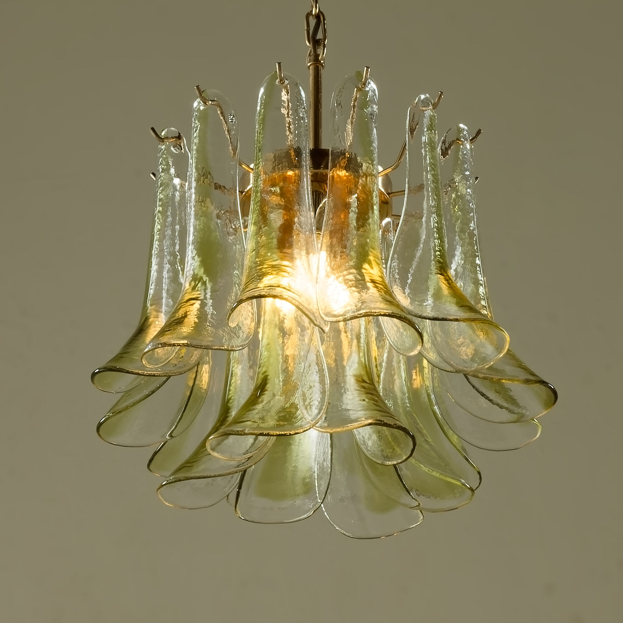 Chandelier en laiton et en verre de Murano La Murrina, années 1970