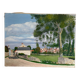 Landscape, arrival at the village, oil on canvas
