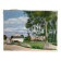 Landscape, arrival at the village, oil on canvas