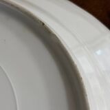 Vintage round green Limoges porcelain serving platter with gold trim