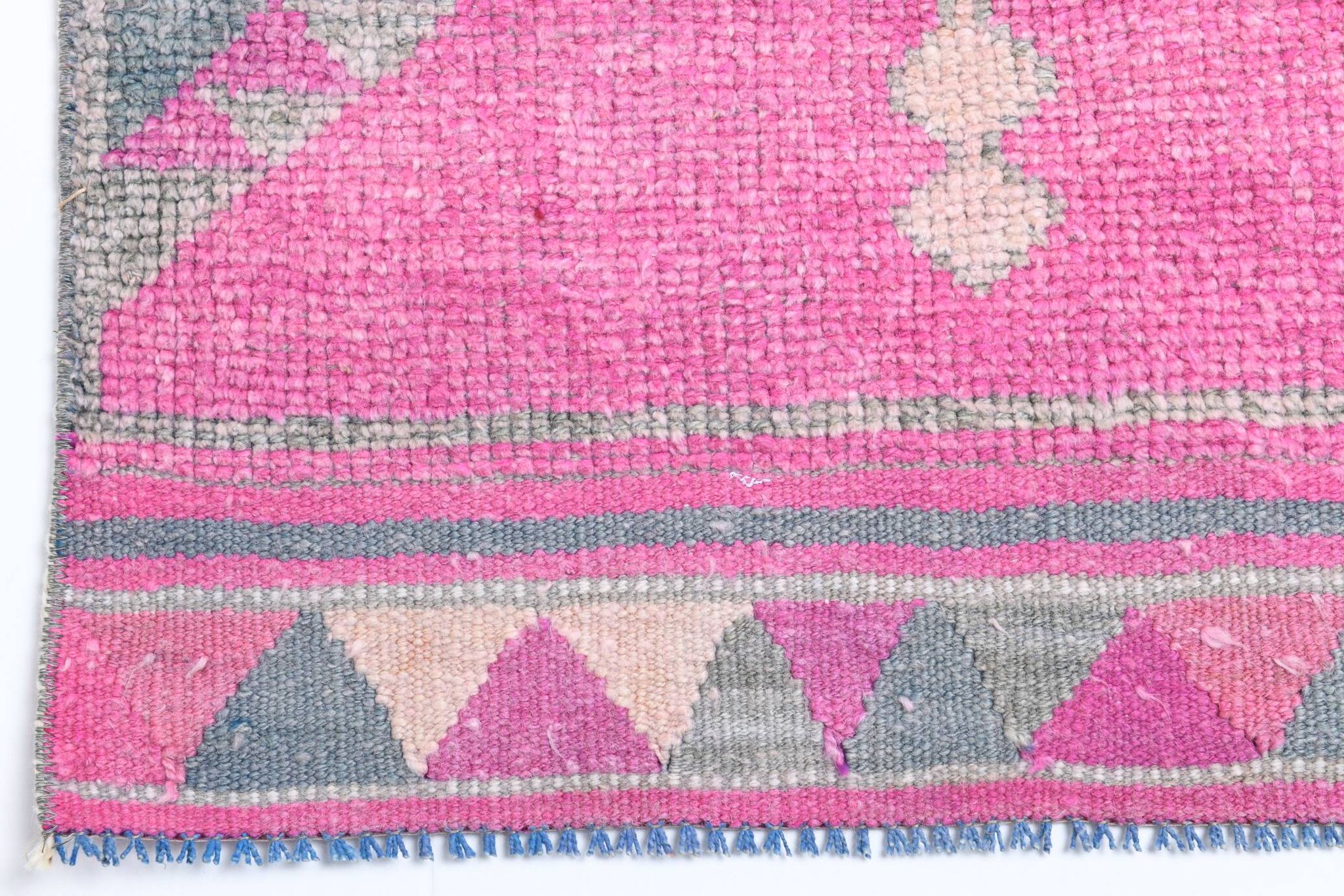 Pink Handmade Runner Rug, 82x336Cm