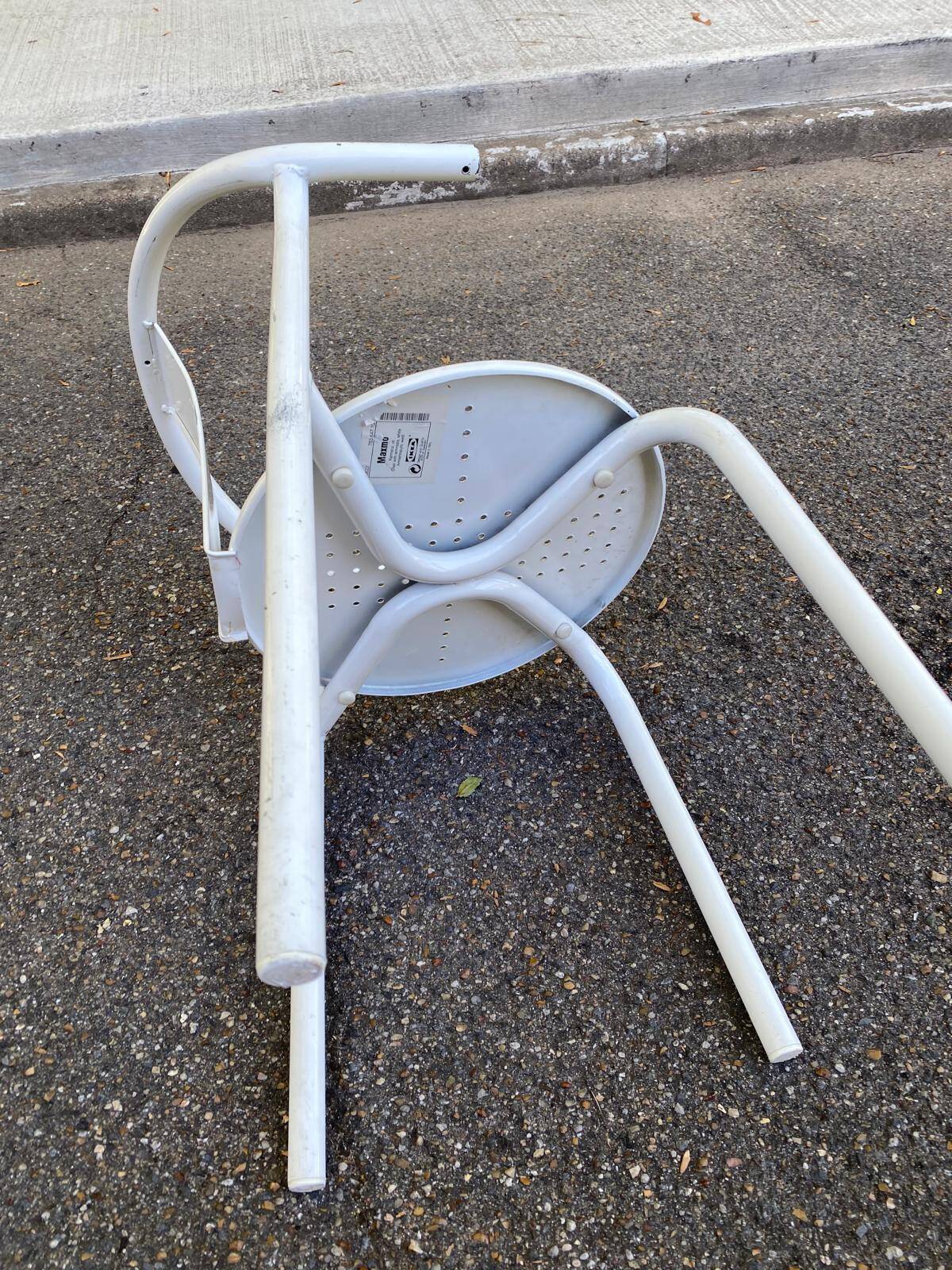 Vintage IKEA Maxmo Armchair 80s White Metal Design