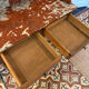 Art Deco console in walnut and marble.
