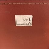 Set of 6 brown leather armchairs