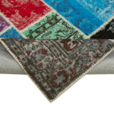 Handwoven anatolian contemporary 206 cm x 305 cm multicolor patchwork carpet