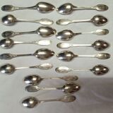 set of 15 teaspoons and 15 dessert forks in Puiforcat Empire style