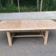Extendable dining table in solid elm, Maison Regain brutalist 70s.