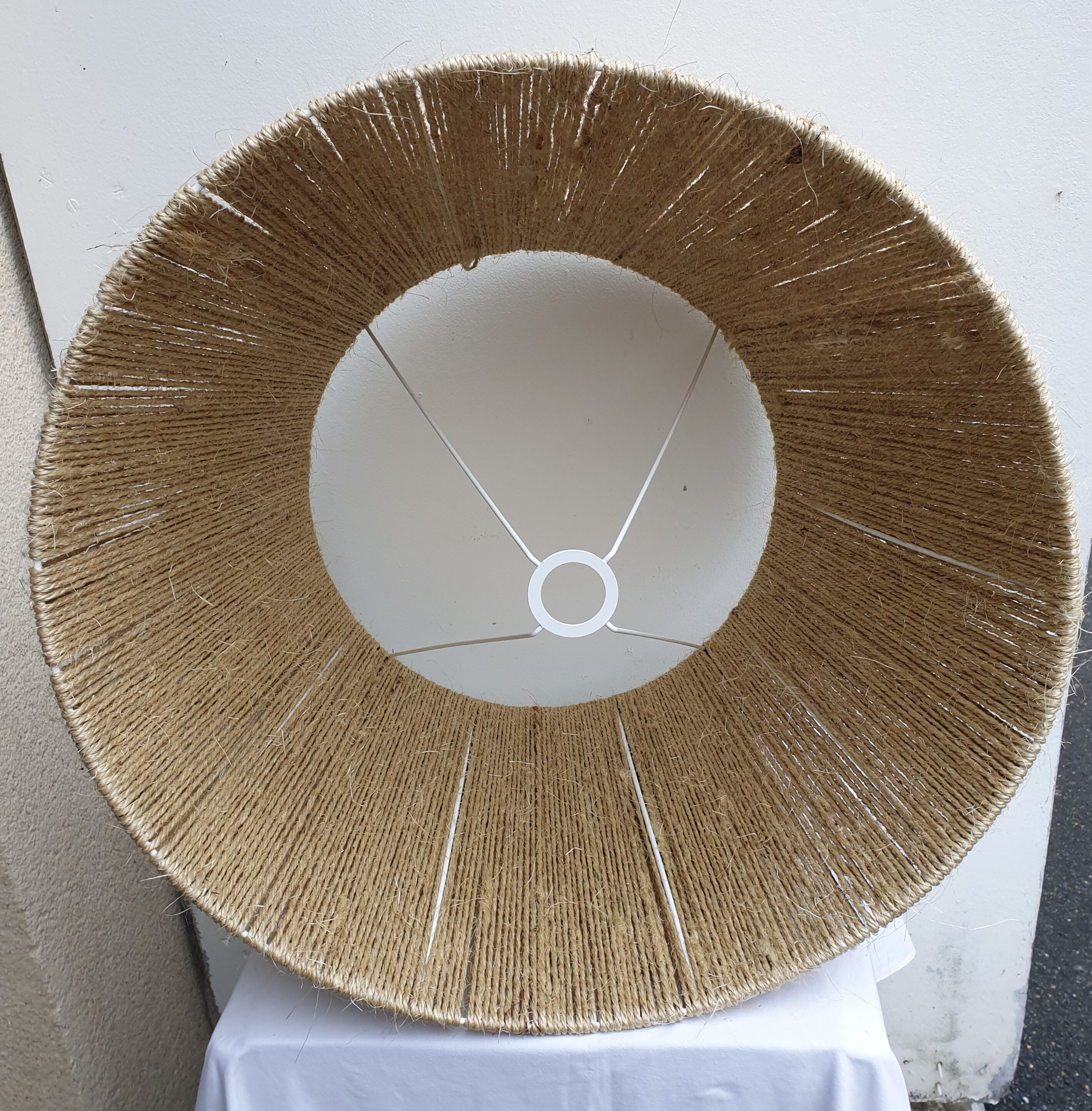 Natural rope lampshade low diameter 60 high 45 cm