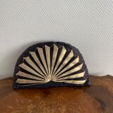 Coussin soie japonisant 1/2 lune