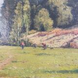 Ernest Victor Hareux (1847-1909) Oil on canvas painting Mountain landscape