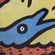 Tapis vintage 'Dolphin Ride' conçu par Keith Haring, années 1990.