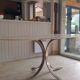 Oval table roche bobois in marble and chrome steel of the 70s