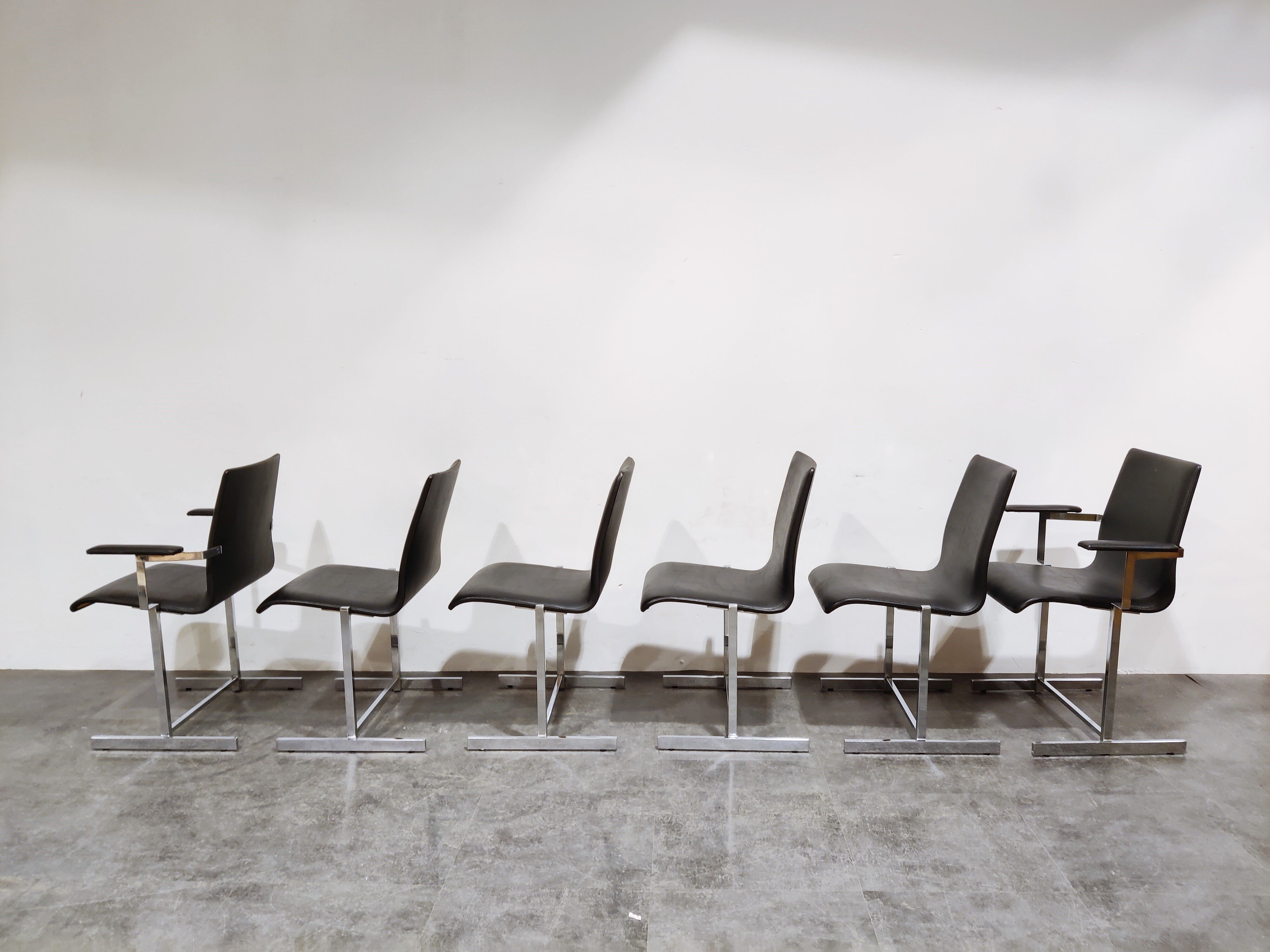 Vintage chrome dining chairs, 1970s