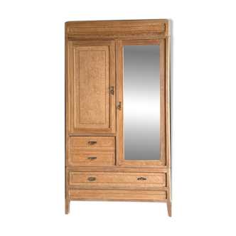 Large Art Deco wardrobe in mottled maple (renovated)