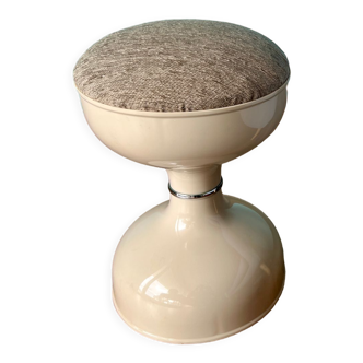 Retro beige stool / Tulip side table for space age apartment decor