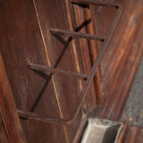 Large wooden coat rack 2 doors antique