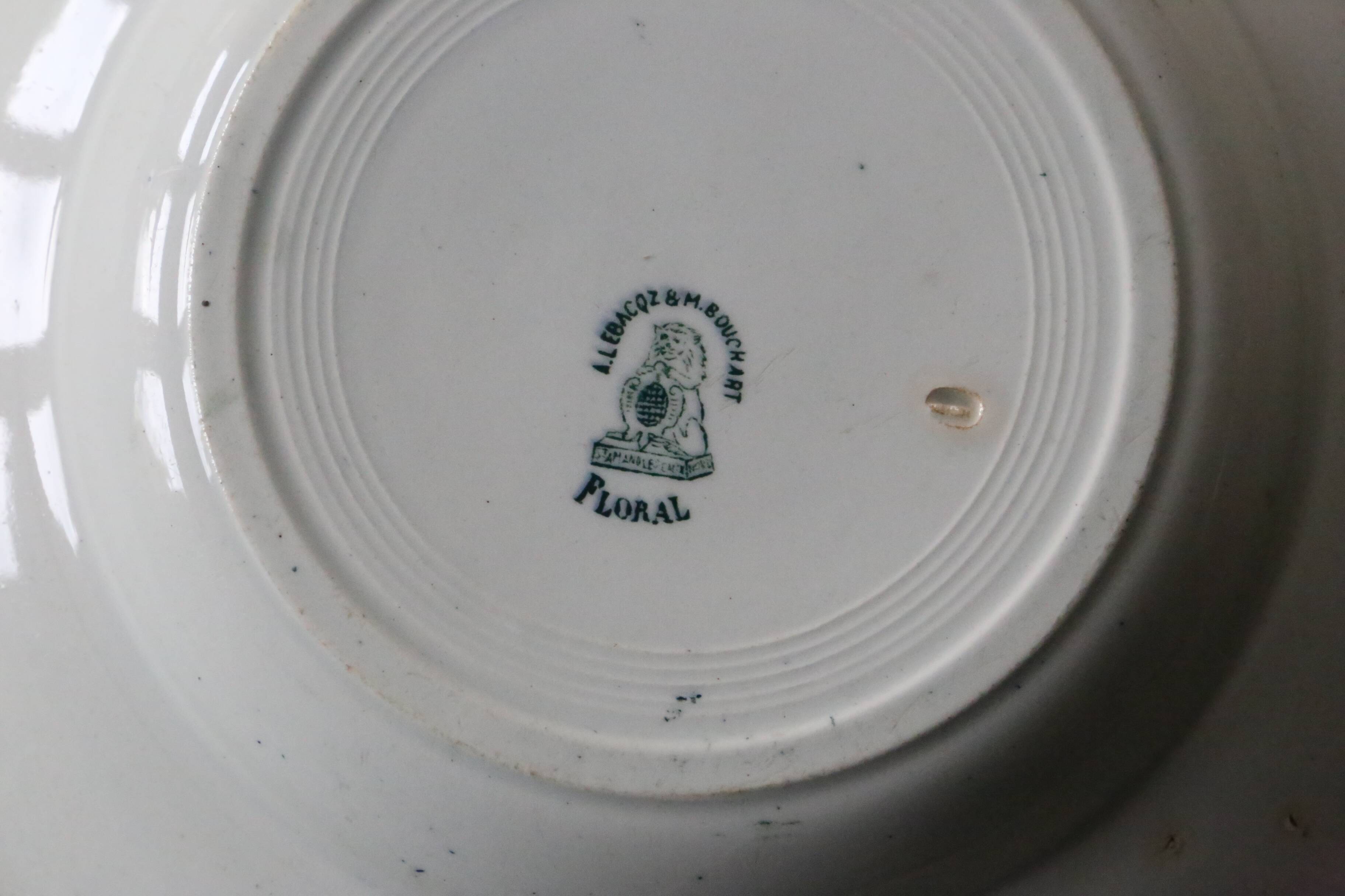 Lebacqz & M. Bouchard ironstone deep plate FLORAL model