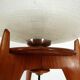Lampe de table vintage tripode bois et verre 1950 France