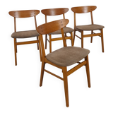 Set of 4 Deense teak Farstrup Møbler Model 210 eetkamerstoelen, dining